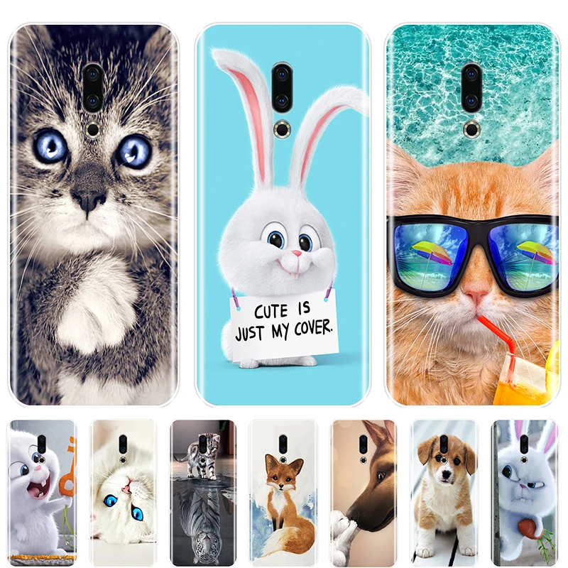 Phone Case For Meizu 16th 16x 15 Lite 16 Plus Soft Silicone TPU Fashion Cute Animals Back Cover For Meizu Pro 6 7 Plus U10 U20