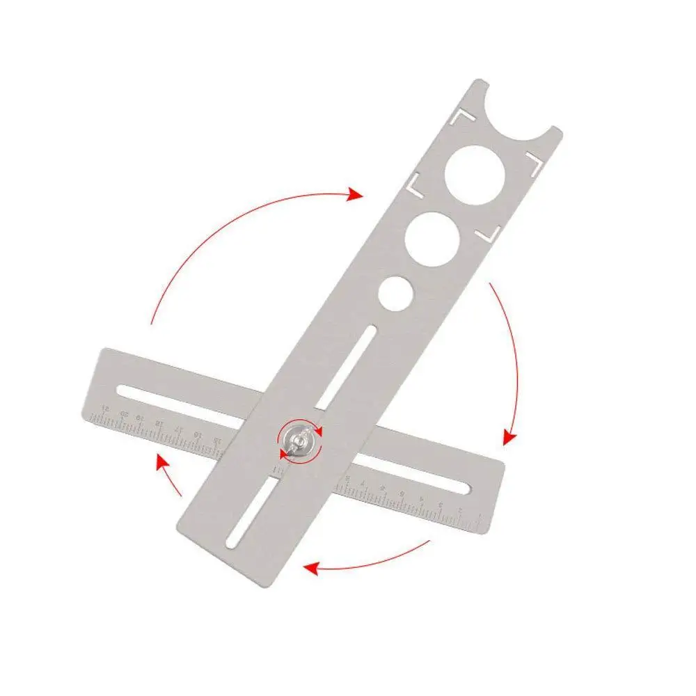 Stainless Steel Tile Hole Opener Locator Marking Hole Punching Positioning Ruler Ceramic Marble Glass Floor Drilling Tools tile hole locator