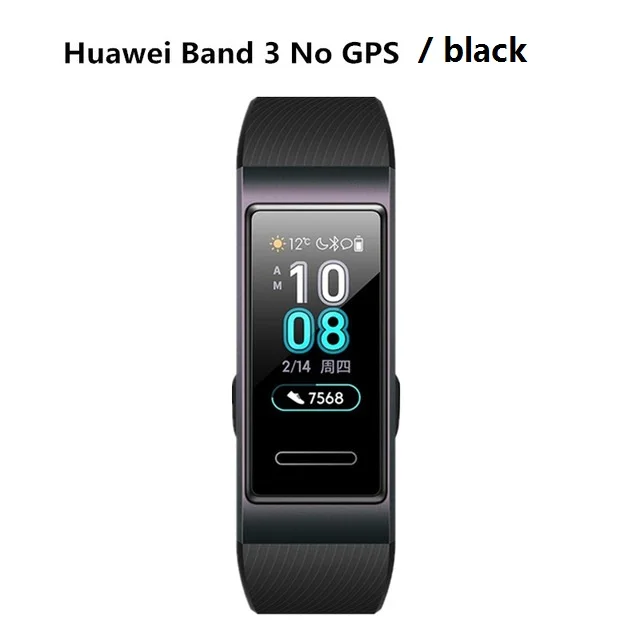huawei band 3 black Смарт-браслет huawei Band 3 Pro Band 3, 0,95 дюймов, сенсорный экран, датчик сердечного ритма, браслет для сна, водонепроницаемый, для плавания - Цвет: huawei band 3 black