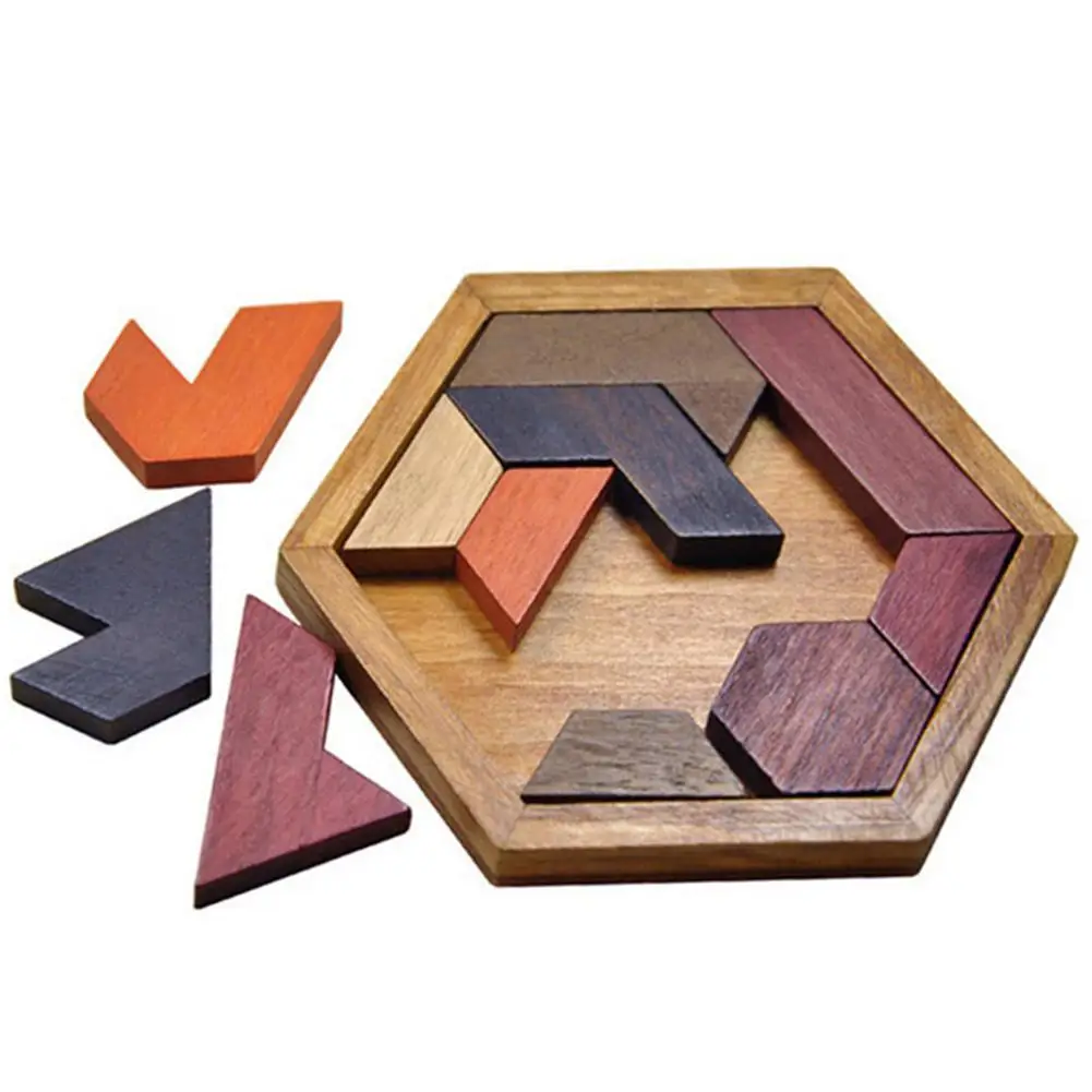 Деревянная головоломка Tangram, обучающая доска для раннего обучения, деревянные пазлы, развивающая детская игрушка, детская деревянная игра IQ