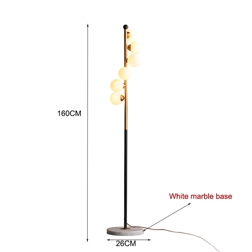 Marble Frosted Glass Orbs Floor Lamp - Lamps & Lighting