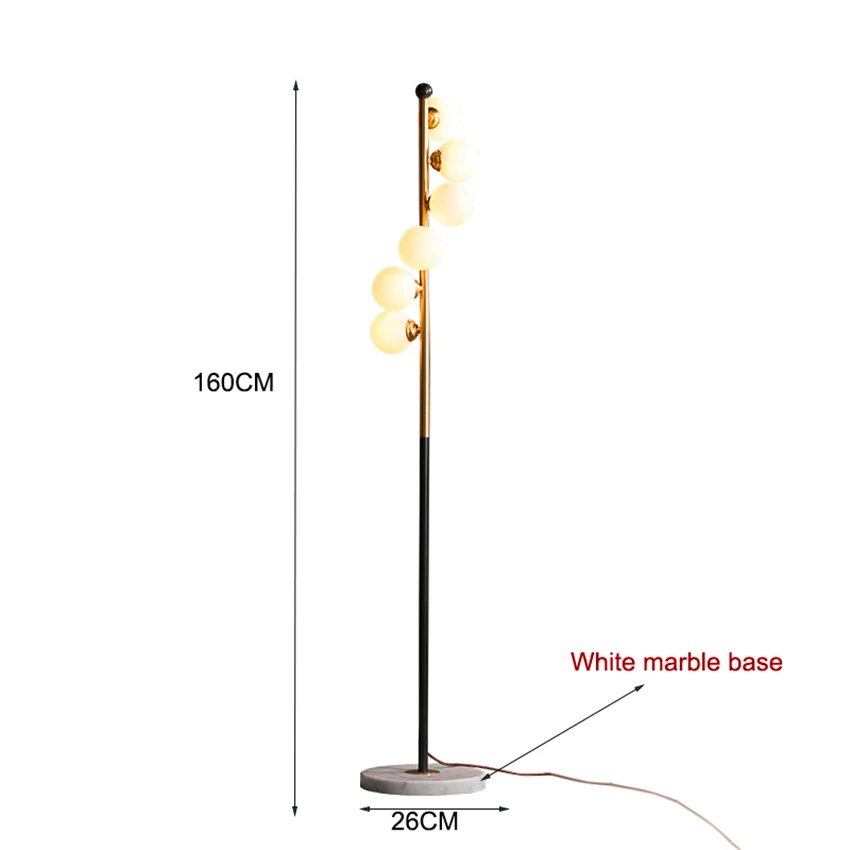 Современная модная Напольная Лампа в скандинавском стиле, Роскошные Металлические стоячие лампы для гостиной, спальни, прикроватные декоративные напольные светильники - Цвет абажура: White Base