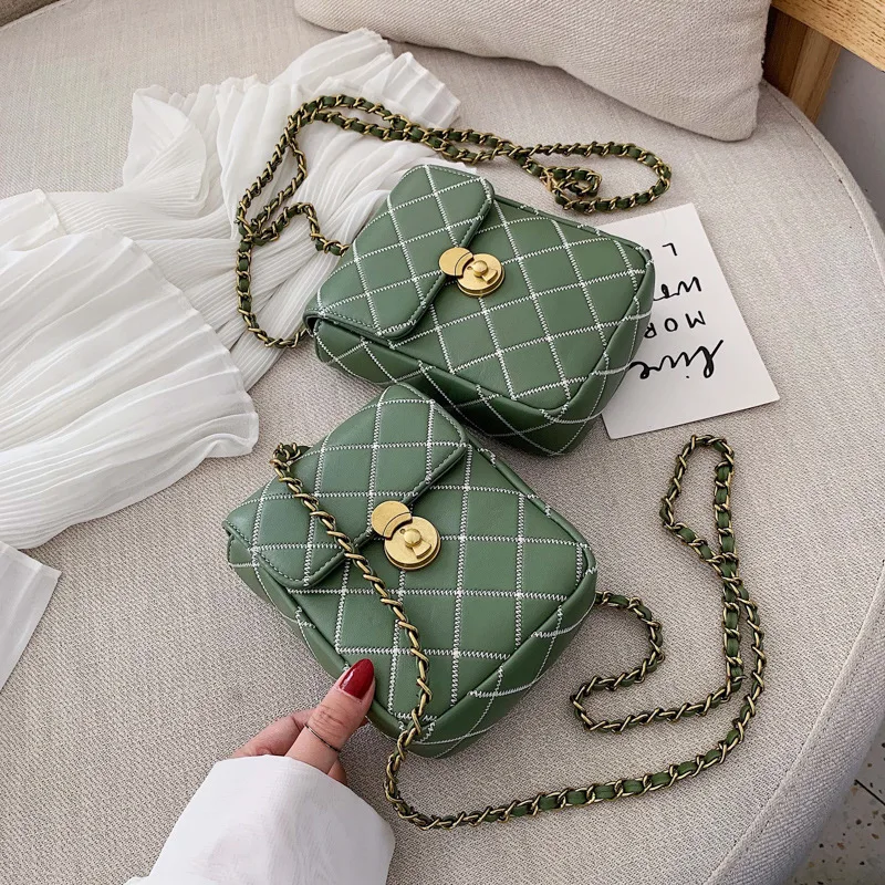 

Rhombus Chain Bag Small Bag Women's 2020 Summer New Style Fashion Korean-style Versatile Shoulder Bag Shoulder Fashion Small Squ