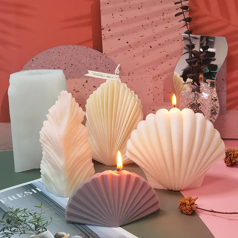 

Big Coral Shell Shape Scented Candle Silicone Mold 3D Art Aromatherapy Handmade Craft Candle Soy Wax Mold Home Decor Resin Mould