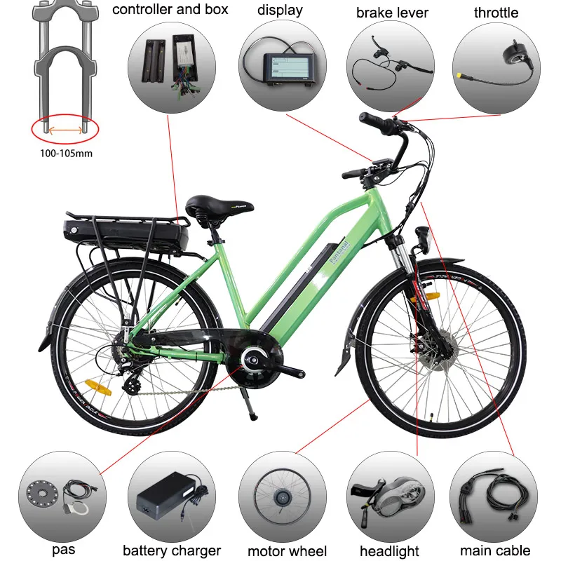 Perfect eBIKE Conversion Kit 36V 500W Motor Wheel 36V E Bike Kit Electric Bicycle Conversion Kit 20" 26" 700C Front Hub Motor Wheel 1