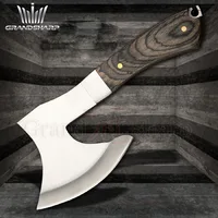 Survival Hunting Tomahawk Axes Hatchet Camping Hand Fire Stainless Steel Axe Boning Knife for Chopping Meat Bones GRANDSHARP 2