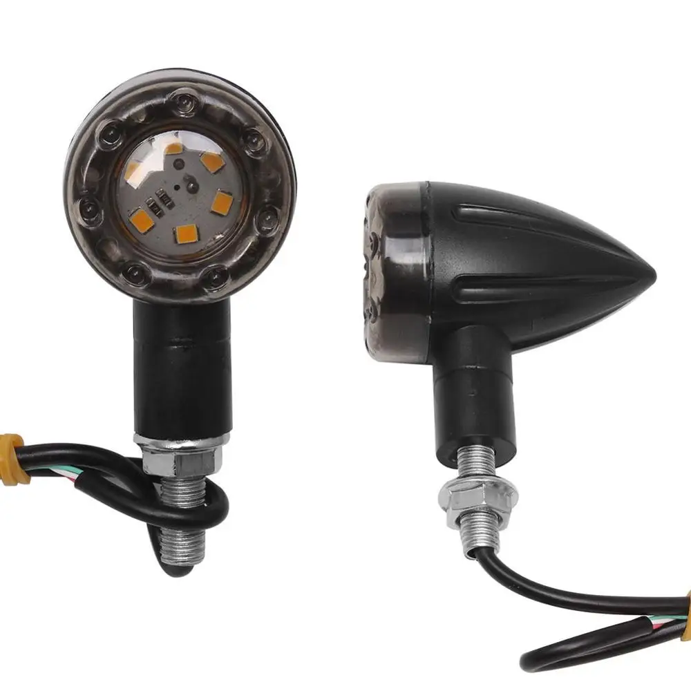 

4x Universal Motorcycle LED Amber Lamp Rear Turn Signal Brake lights Indicator for Harley