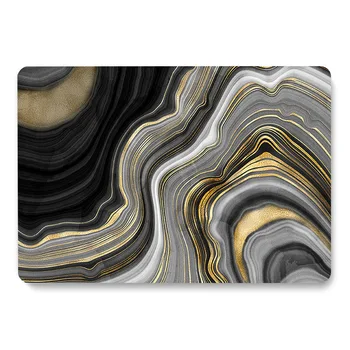 

Black gold Marble Pattern Laptop Case For MacBook Retina Air 11 12 13.3 New Pro 15.4 16 inch Cover shell