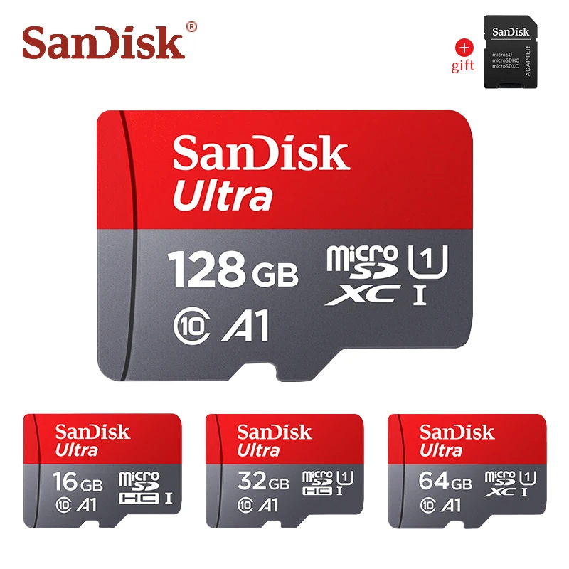 Карта памяти SanDisk Class 10 A1 256 ГБ 200 100% Оригинальная карта Micro SD 128 Гб 64 microsd tf 32 16 SDXC SDHC