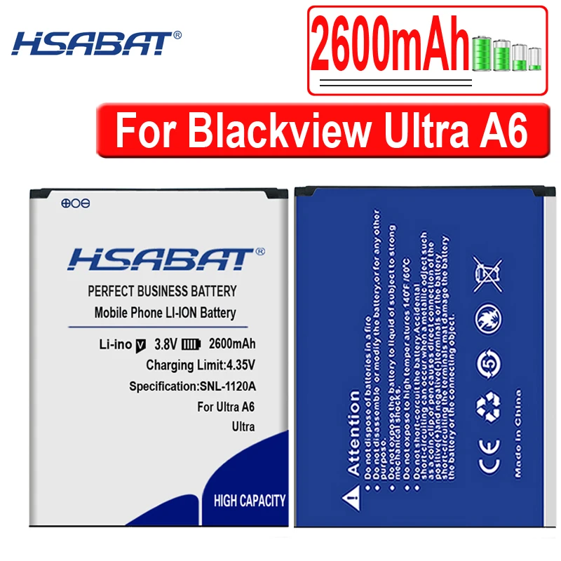 HSABAT 12000 мА/ч, Батарея для Blackview Ultra A6 BV8000 BV6000 BV6000S BV7000 BV9000 BV9500(BV7000 BV8000 BV9000 BV9500 Pro