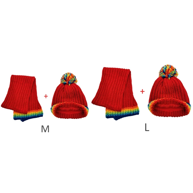 Bufanda roja degradada, bufanda informal, gorro iridiscente, calentador de cabeza para niños|Sombreros de niña| AliExpress
