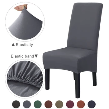 

1pc XL Size Chair Covers Spandex Solid Color Dining Chair Covers -dirty Stretch Chair Cover Kitchen