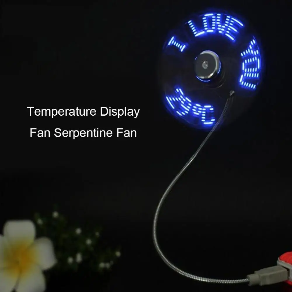 Мини Usb вентилятор гаджеты гибкий гусиный свет Led Usb охлаждения мигающий температурный дисплей вентилятор для ПК ноутбука стол