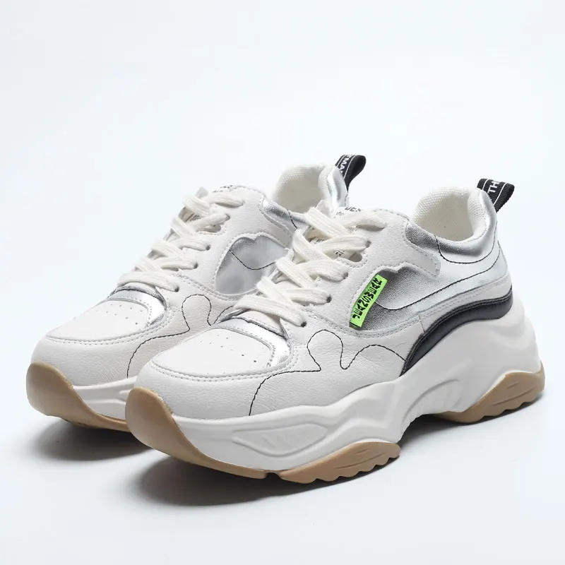 

2020 Breathing Women Chunky Sneakers Platform 5cm Thick Sole Ladies Casual Vulcanize Shoes Dad female fashion Sneakers Designer