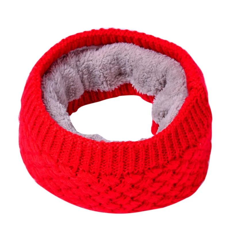 A red LOOZYKIT, 1 шт., зимний теплый вязаный шарф для шеи, круглый шарф для прогулок, шаль-снуд с петлей, шарф для лыжного альпинизма для мужчин и женщин - Цвет: A red