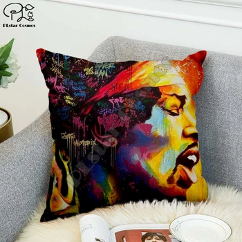 

Rock singer Bob Marley/The Hillbilly Cat Hip Hop Pillow Case Polyester Decorative Pillowcases Throw Pillow Cover Square style-9