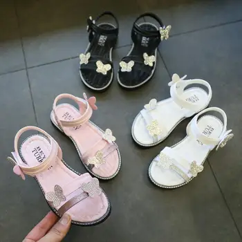 

New Summer Kids Sandals Fashion Leathers Sweet Children Sandals For Girls Toddler Baby Breathable Princess Sandal Shoes