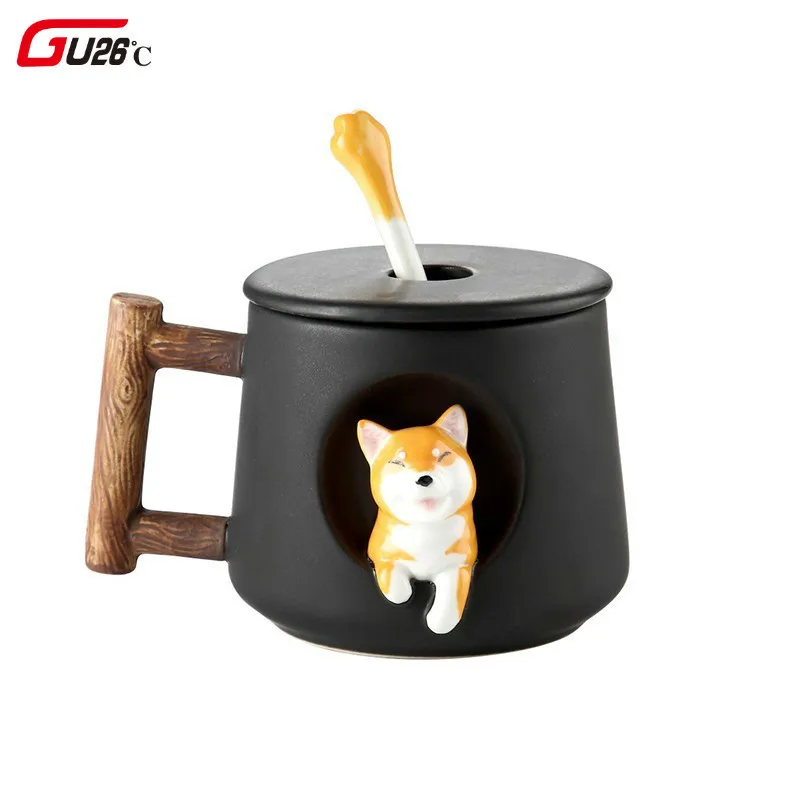 Креативные Мультяшные 3D керамические кружки Сиба милая большая емкость Женская