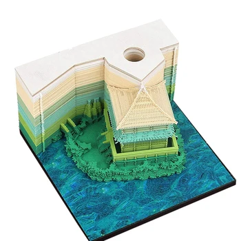 

Note Paper Art Diy 3D Memo Notes Pads Convenience Stickers Papers Card Craft Creative Post Notes Paper Art Crafts( Green)