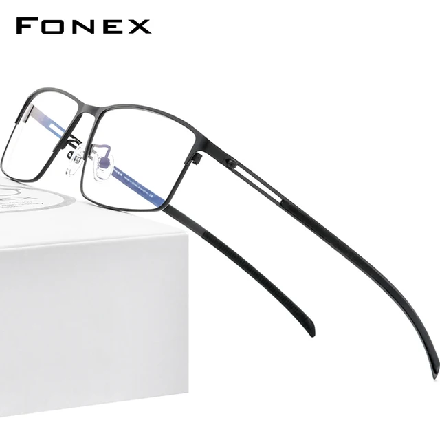Fonex Titanium Alloy Glasses Frame Men 2021 Square Prescription Eyeglasses Myopia Optical Frames Korean Screwless Eyewear F1010 Men S Eyewear Frames Aliexpress