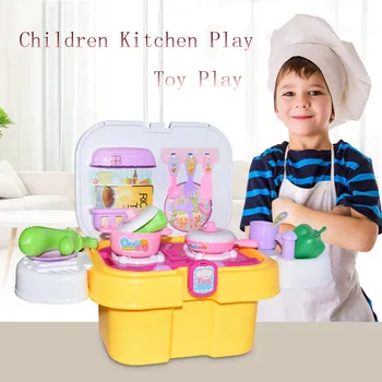 

Kids Simulation Mini Kitchen Set Mini Plastic Chair Toddler Girl Cooking Pretend Play Toys Kitchenware Play House Children Gifts