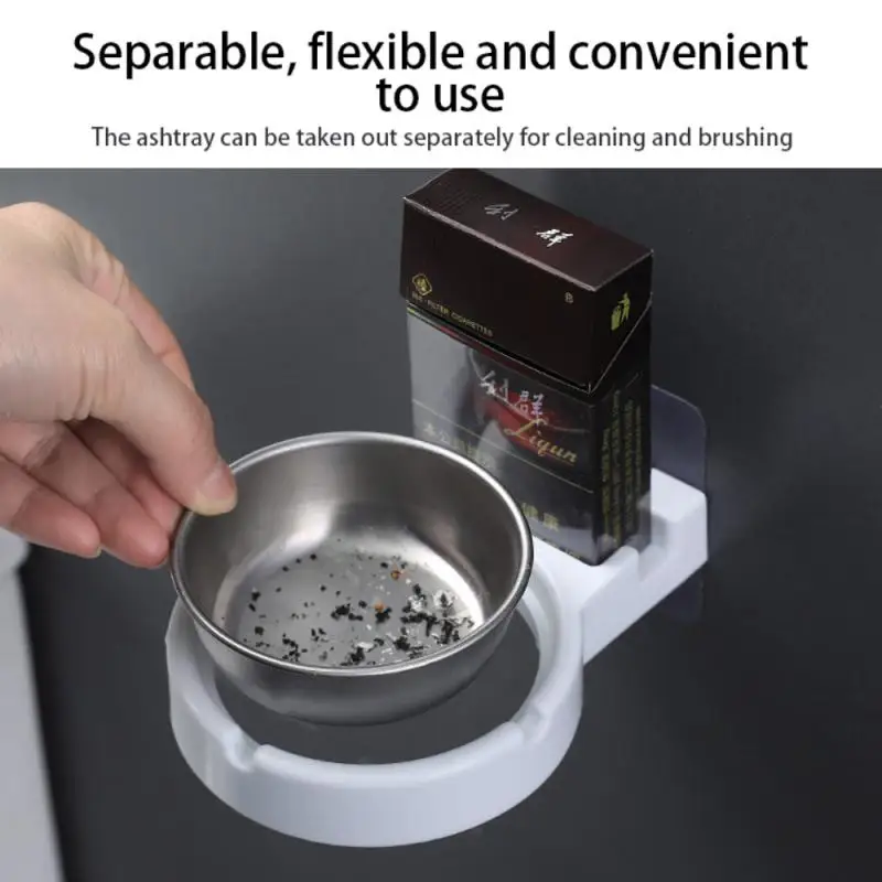 Non-marking Sticker Ashtray Wall Paste Home Ashtray Simple Bar Smoking Indoor Cigarette Butt Storage Shelf Storage Ashtrays Tool portable ashtray cigarettes ashtray