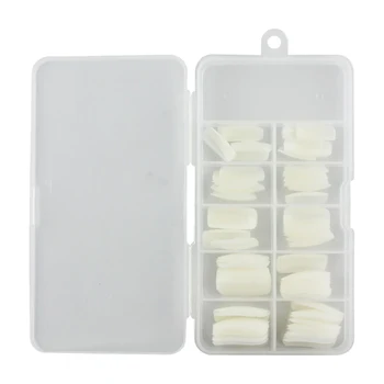 

100 Pieces White Clear French False Acrylic Nail Tips Full Cover Tips Coffin Fake Nails UV Gel Manicure Fake Nail Tips