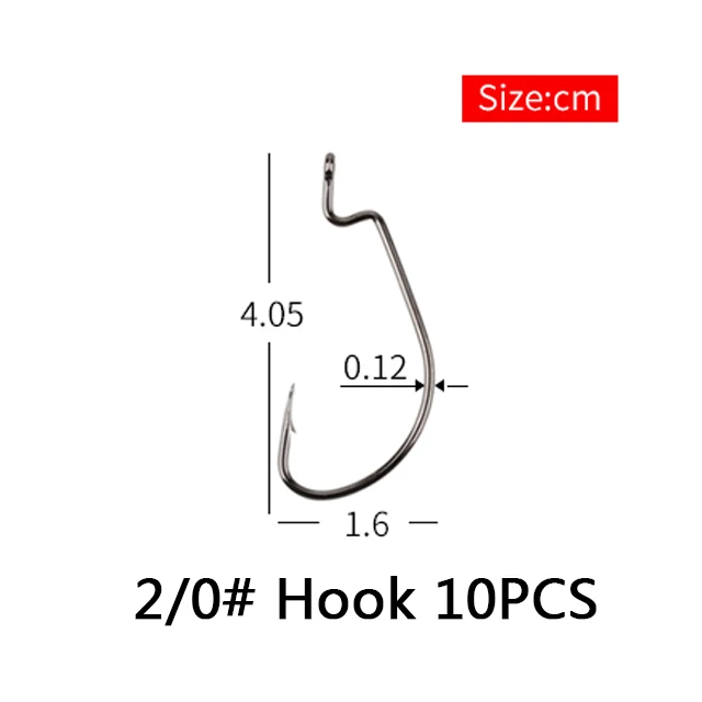 10 шт., 3 г, 5 г, 10 г, 12 г, 14 г, свинцовая головка джига, глубокая вода, вес пули, мягкие приманки, Техасские Кривошипные крючки, рыболовные снасти, аксессуары - Цвет: Hooks