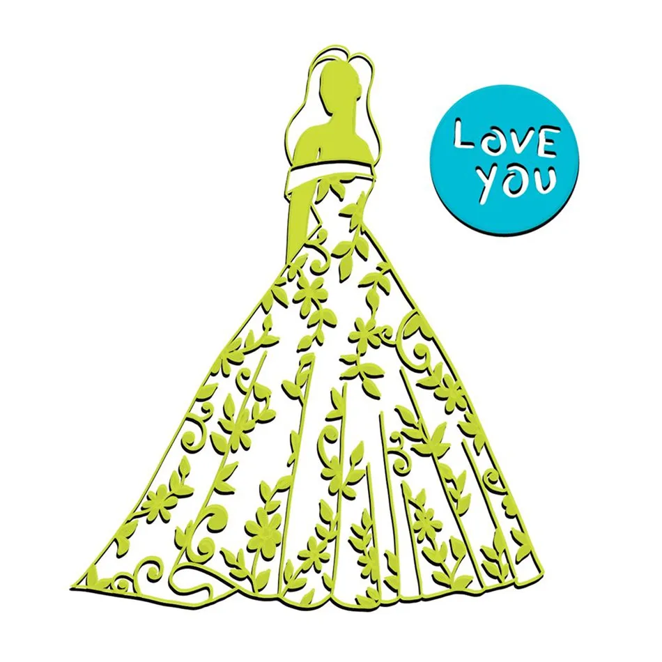 Naifumod невесты металлические режущие штампы леди с красоты платье штампованный для изготовление скрапбукинга тиснение штампованный по трафарету