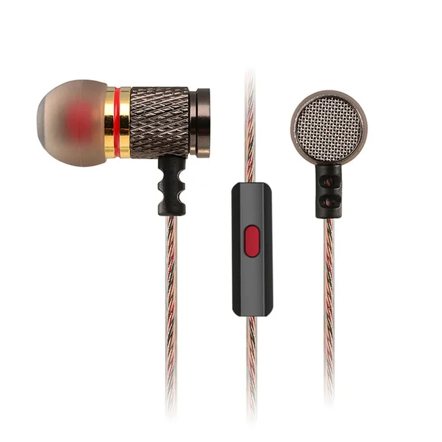 1pcs With microphone Straight inserted In ear Eardphone 1 Auricular Good Bass Headset Metal In Ear Earphone Earbud