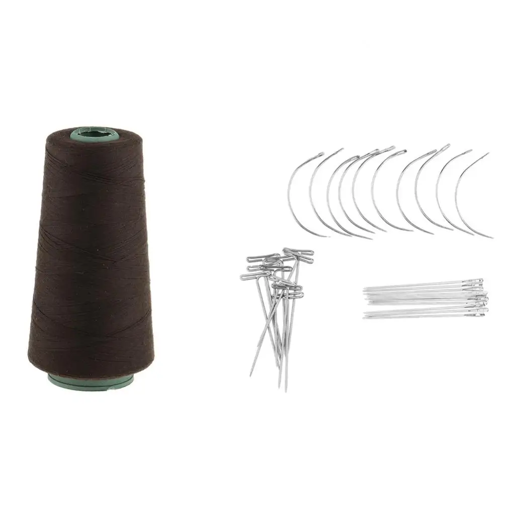 Hair Weaving Sewing Cotton Thread Pins Needles For Wig Weft Hair Extension Dreadlocks Microbraiding