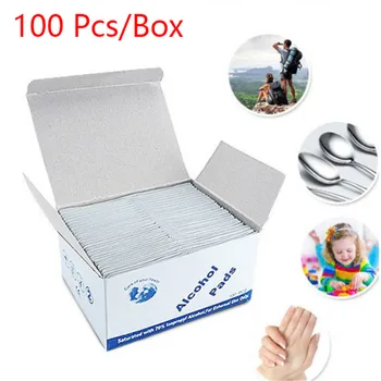

100 Pcs Alcohol Wet Wipe Disposable Disinfection Prep Swap Pad Antiseptic Skin Cleaning Care Jewelry Mobile Phone Clean Wipe
