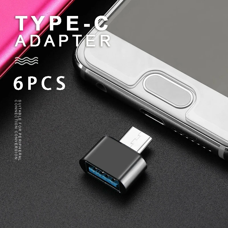 

6pcs USB 3.1 Type-C Male to USB 3.0 Female OTG Adapter Mini Data USB Converter Adapter For Android Mobile Phone Tablet PC