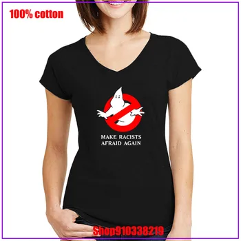 

Trump Make Racists Afraid Again T Shirt Women Colorful V Neck Tee TShirt High Quality 100% Cotton Tee Shirt top cropped feminino