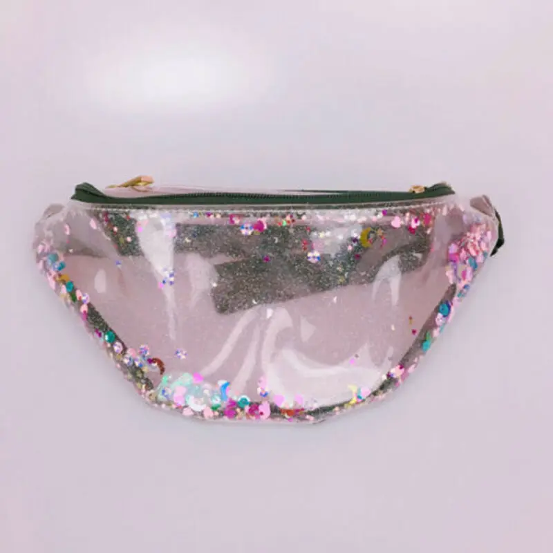 

New Style Lady Holographic Transparent Fanny Pack Waist Bag PVC Women Portable Fashion Sequins Glitter Laser Bum Bag