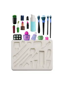 

Beauty Makeup Brush Bottles Pendant Mold Lipstick Eyeshadow Palette Resin Mold N84D