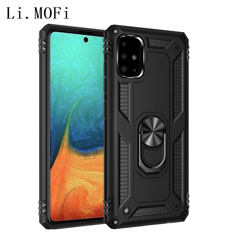 For Samsung Galaxy A71 A81 A91 A31 A21 Case Magnetic Ring Bracket Holder Armor Shell samsung a71 a81 Anti-fall Phone Cover | Мобильные