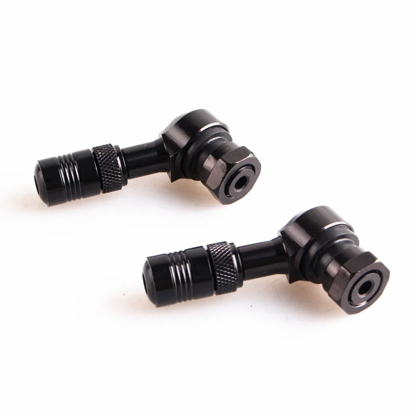 

90/83 Degree Angled Tire Tire Valve Stem Adapter 2PCS Aluminum Black Fit Yamaha YZF R1 R6 T-MAX 500 530 VMAX XMAX R3 R25