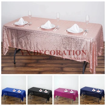 

3mm Thick Sequin Tablecloth Glitter Round Rectangular Table Cloth For Wedding Decoration Party Banquet Home Decor Support Custom