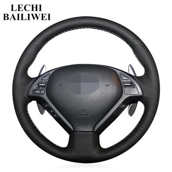 

DIY Handmade Black Leather car Steering Wheel Cover for Infiniti EX25 EX35 EX37 QX50 G25 G35 G37 2008-2013 Accessory parts