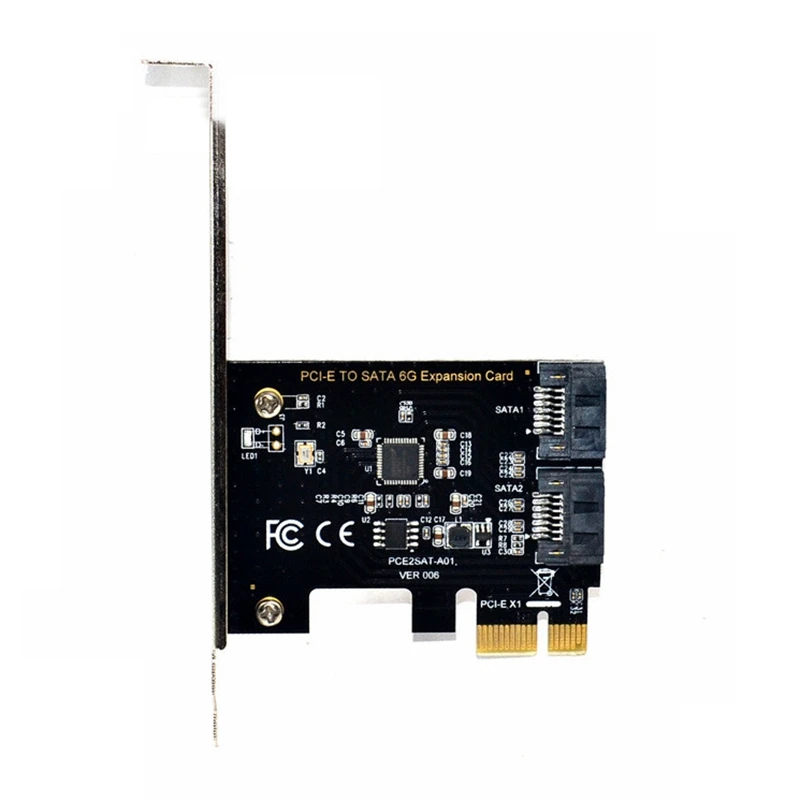 PCI Express SATA 3 контроллер карты, 2 порта PCIe SATA III 6 ГБ/сек. внутренний адаптер конвертер для настольного ПК поддержка SSD и HDD wit