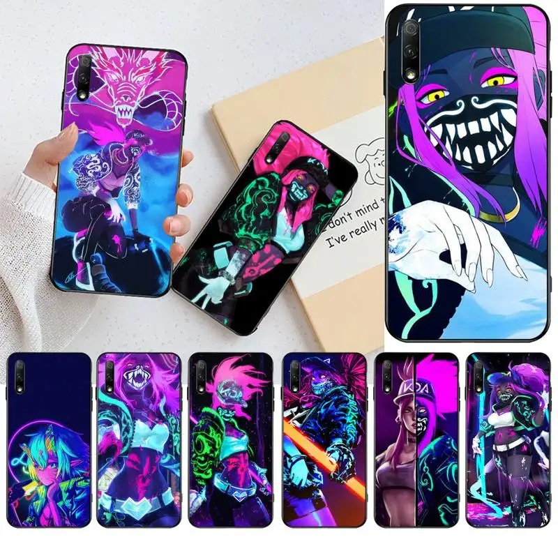HPCHCJHM аниме неоновая Девушка Bling милый чехол для телефона Huawei Honor 30 20 10 9 8 8x 8c v30 Lite view