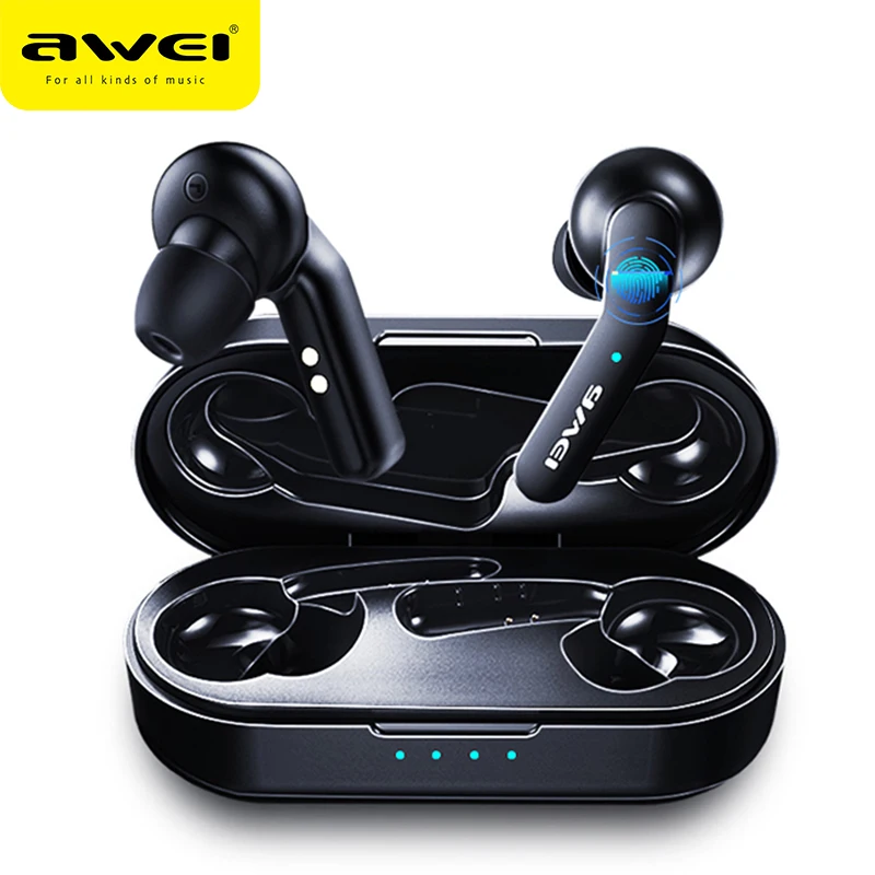 Оригинальные наушники вкладыши AWEI T10C TWS беспроводные Bluetooth кран управления