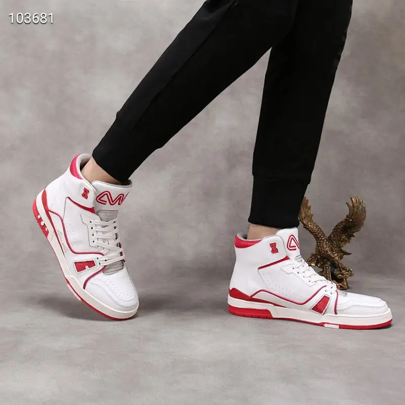 Top quality brand Virgil designer Fashion cowhide sneakers Men High help lace-up sneakers Board shoes casual shoe size38-46 Top quality brand Virgil designer Fashion cowhide sneakers Men High help lace-up sneakers Board shoes casual shoe size38-46