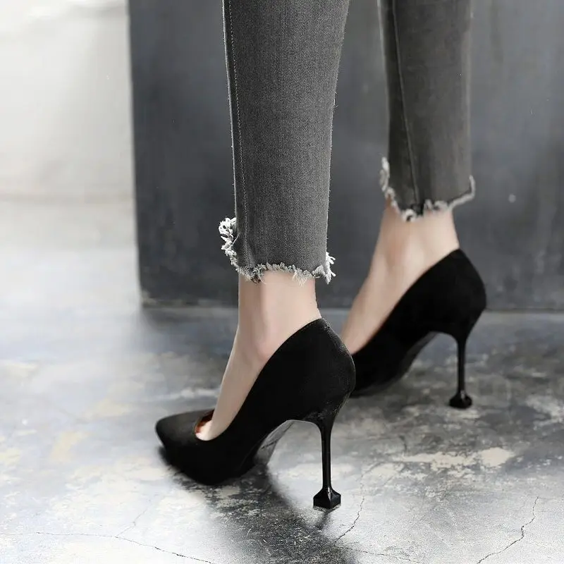 Shoes WOMEN'S High-heeled Shoes Women's Thin Heeled WOMEN'S Shoes Spring And Autumn New Style Shoe Student Versatile Work Shoes