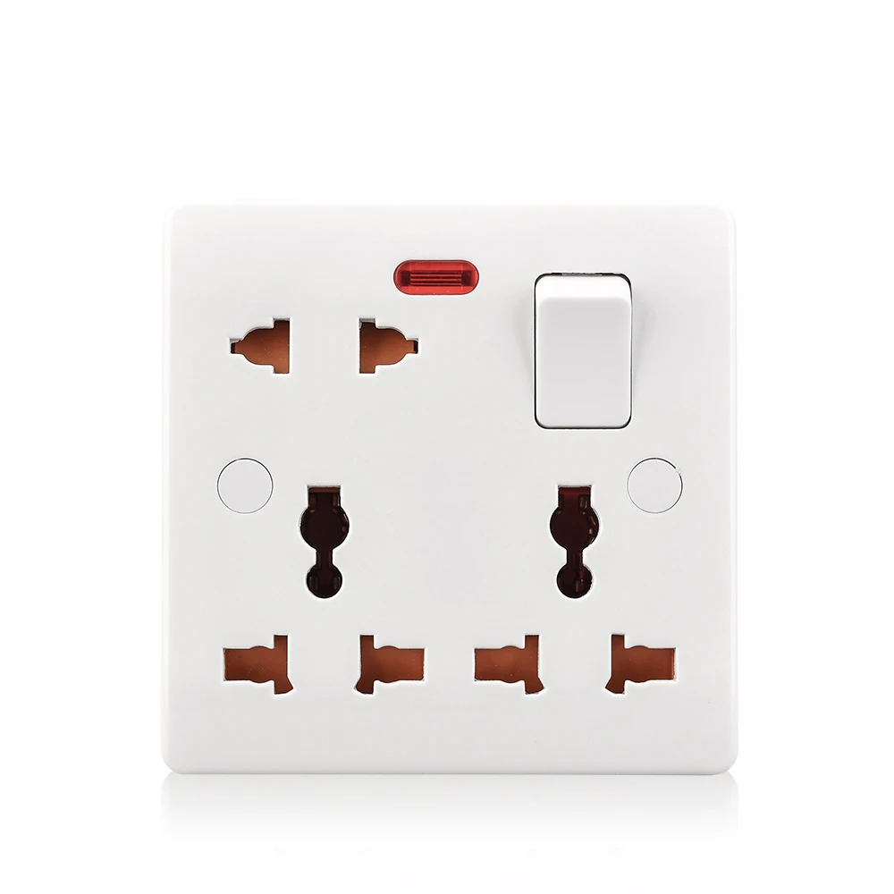 Us/uk/eu Plug Socket Electrical Wall Outlet Panel Switch 250v Ac
