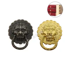 Grande mediano y pequeño tres especificaciones diferentes mini cajón cabeza de león manija de aleación antigua armario cajón puerta decoraciones