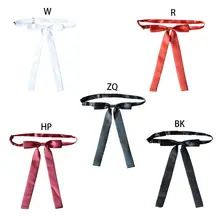 Для мужчин и женщин предварительно завязанный регулируемый галстук-бабочка шейный ремень для школьников длинный узкий ленточный галстук шелковистый Одноцветный форменный костюм чокер