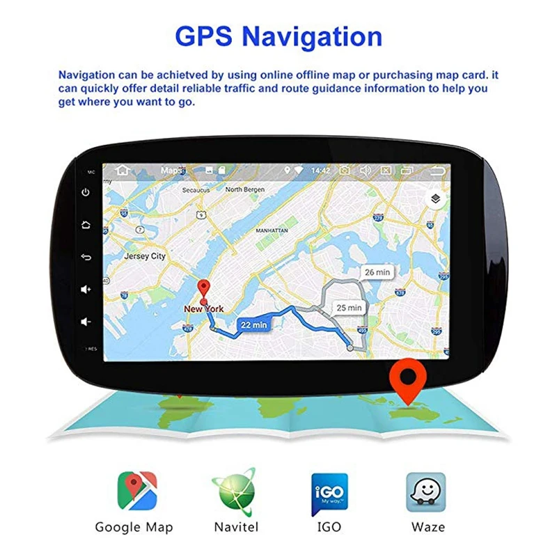 Android 9,0 4+ 64G Автомобильная gps навигационная система стерео медиа Автомагнитола для Mercedes-Benz Smart