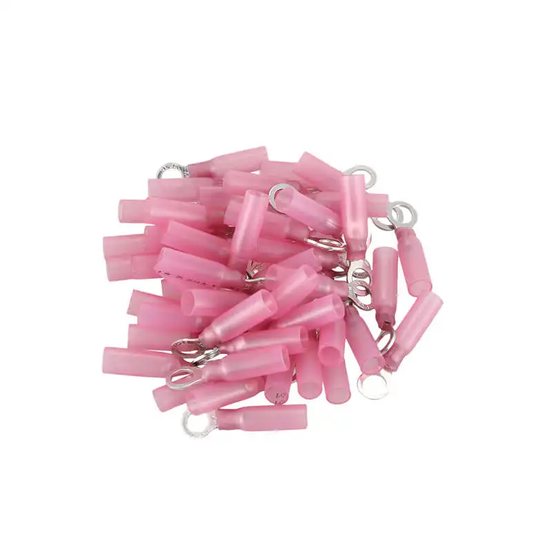 

HOT-50Pcs Heat Shrink Ring Insulated Terminal Electrical Wire Crimp Connector (22-16AWG)